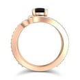 thumbnail image 4 of 2.50 Ct Round Shape Black Onyx & Aquamarine Gemstone Elegant Bridal Ring for Ladies Solid 14K Rose Gold Size 6.5 by Diamond-Capitals, 4 of 8