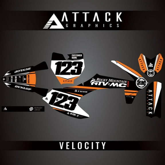 Attack Graphics Custom Velocity Complete Bike Graphics Kit for KTM 50 SX 2016