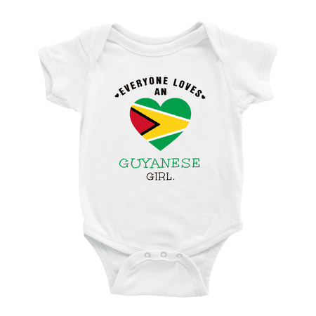 

Everyone Loves an Guyanese Girl Cute Baby Bodysuit (White 3-6 Months)