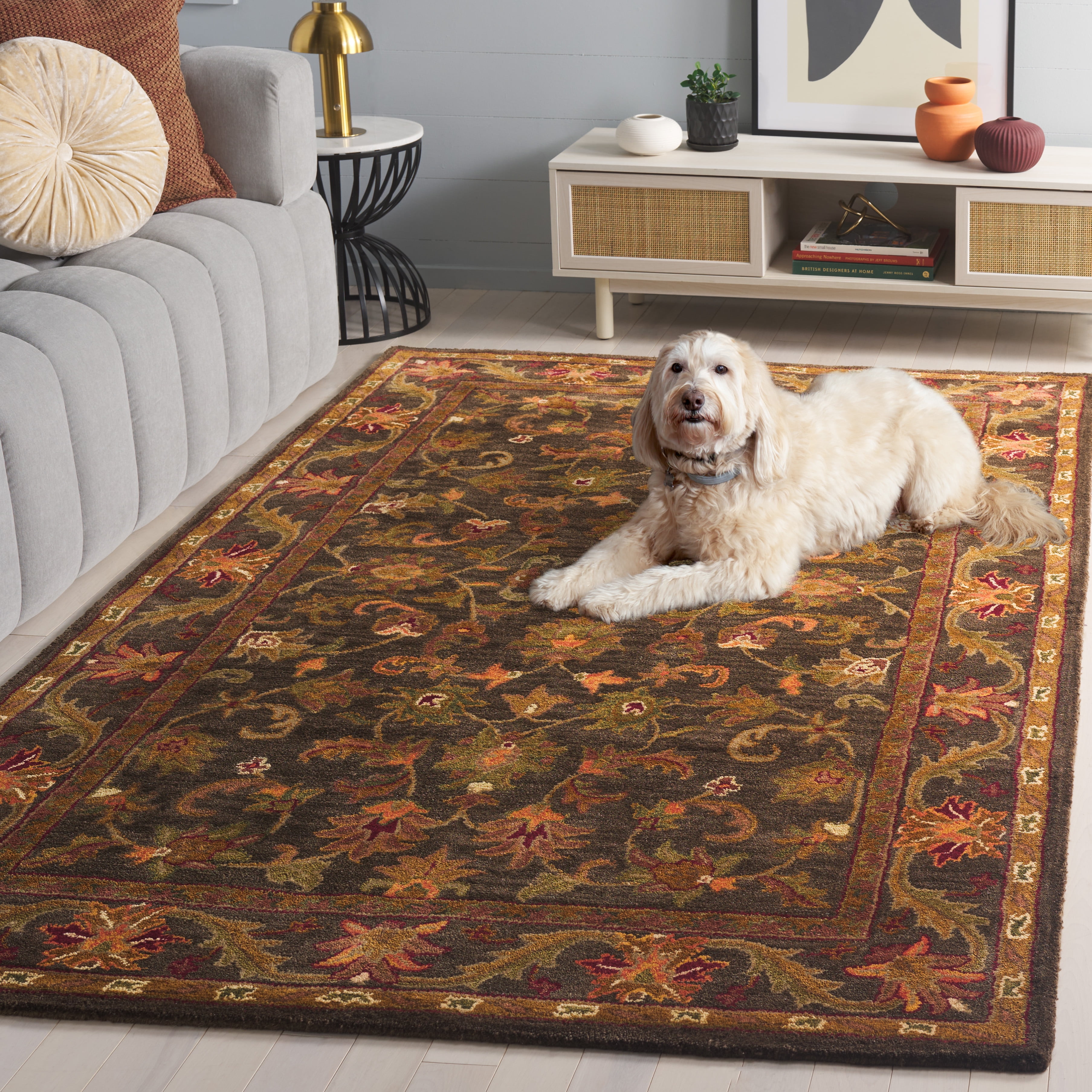 SAFAVIEH Antiquity AT52K Wool Oriental Handmade Green / Gold Area