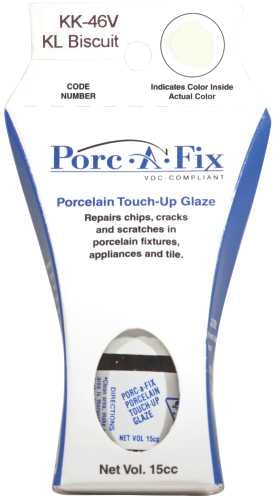 Porc-A-Fix Porcelain Touch-up Paint Glaze Repair Scratch Kohler Biscuit Tub Sink