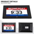 7in Digital Alarm Clock Large Day Date Calender LCD Display Dementia