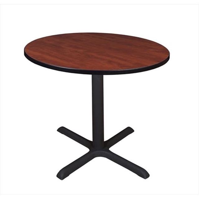 36 In. Round Cain Lunchroom Table - Cherry