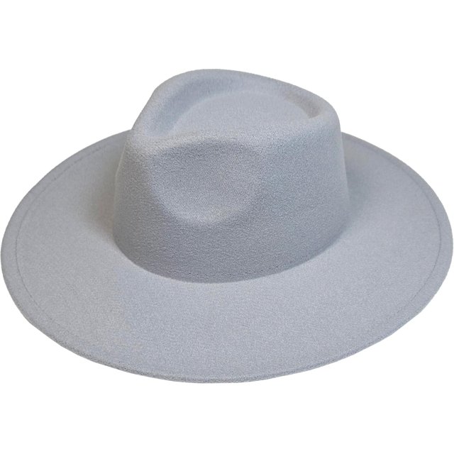 VERVE 8 Wide Brim Vegan Felt Rancher Hat - Women, Men, and Kids Fedora Style with Adjustable Inner Drawstring