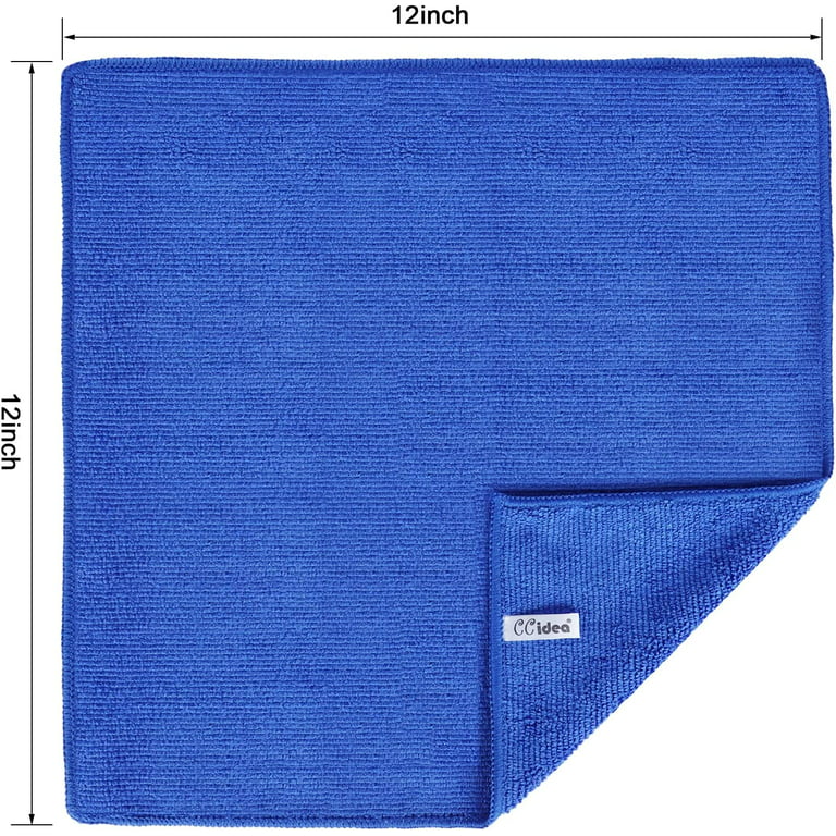 CCidea 12 Pack Microfiber Cleaning Cloth, Lint Free Reusable Dish Towels,  Microfiber Towel for Kitchen, Home and Car Cleaning (12x12 inch) 