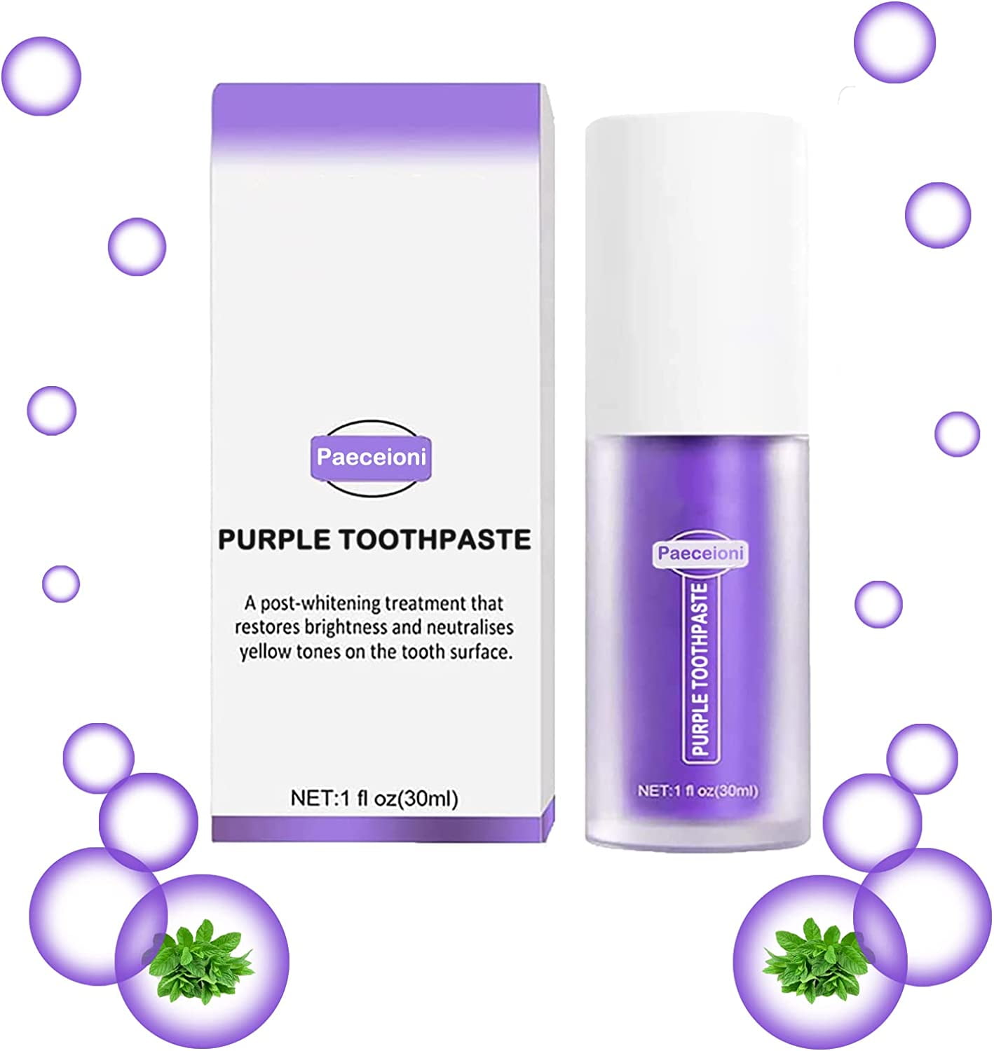 Purple Toothpaste for Teeth Whitening, Purple Whitening Gel Toothpaste
