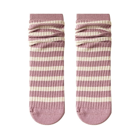 

Women Striped Socks Mid Tube Autumn And Qinter All Long Tube Pure Cotton Pile Socks Garter Belt Pantyhose