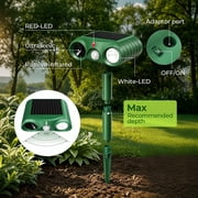 2 Pack Solar Cat Repellent for Gardens, Ultrasonic Animal Repeller with USB & Solar, Waterproof Cat Scarers for Gardens with Motion Sensor for Farm Squirrels Dogs Cats Foxes Birds