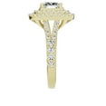 thumbnail image 6 of Unique Moments 3 Ct Lab Grown Split Shank Cushion Halo Diamond Engagement Ring 14K Yellow Gold, 6 of 7