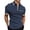 Navy, variant on Men's 1/3 Zippered Retro Short Sleeved T Shirt Clothes