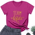 thumbnail image 2 of Icvfdpl Women'S T Shirts Breathable Stretchable Wedding Party Team Tops Unisex Bride Groom Short Sleeve Tee Shirt With Letter Prints Cool And Trendy Woman Tshirts Daily Wear, 2 of 4