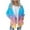 Sky Blue-Gradient, variant on Sherpa Fleece Coat for Women Warm Shaggy Faux Shearling Hooded Cardigan Jacket with Pockets Christmas Winter Clothes (XL, Red-Plaid)