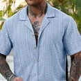 thumbnail image 5 of Men's 2 Pieces Outfits Summer Beach Set See Through Sheer Short Sleeve Shirts and Shorts Sets, 5 of 5