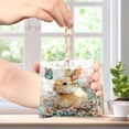 thumbnail image 4 of PU Leather Coin Purse Wallet Compact Water-Resistant Card Cases Money Organizers Watercolor Adorable Bunny, 4 of 7