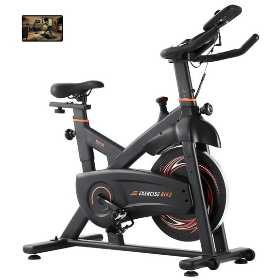VEVOR Exercise Bike, Adjustable Magnetic Resistance Stationary Bike,Indoor Cycling Bike for Home Cardio, Workout Bike with Silent Belt Drive,Comfortable Seat Cushion,LCD Monitor, and Heavy Flywheel