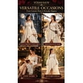 thumbnail image 4 of YOIAVAIOY Halloween Dresses Renaissance Maxi Dress Women Long Sleeve Off The Shoulder Dress Flowy Long Dresses Beige M, 4 of 6