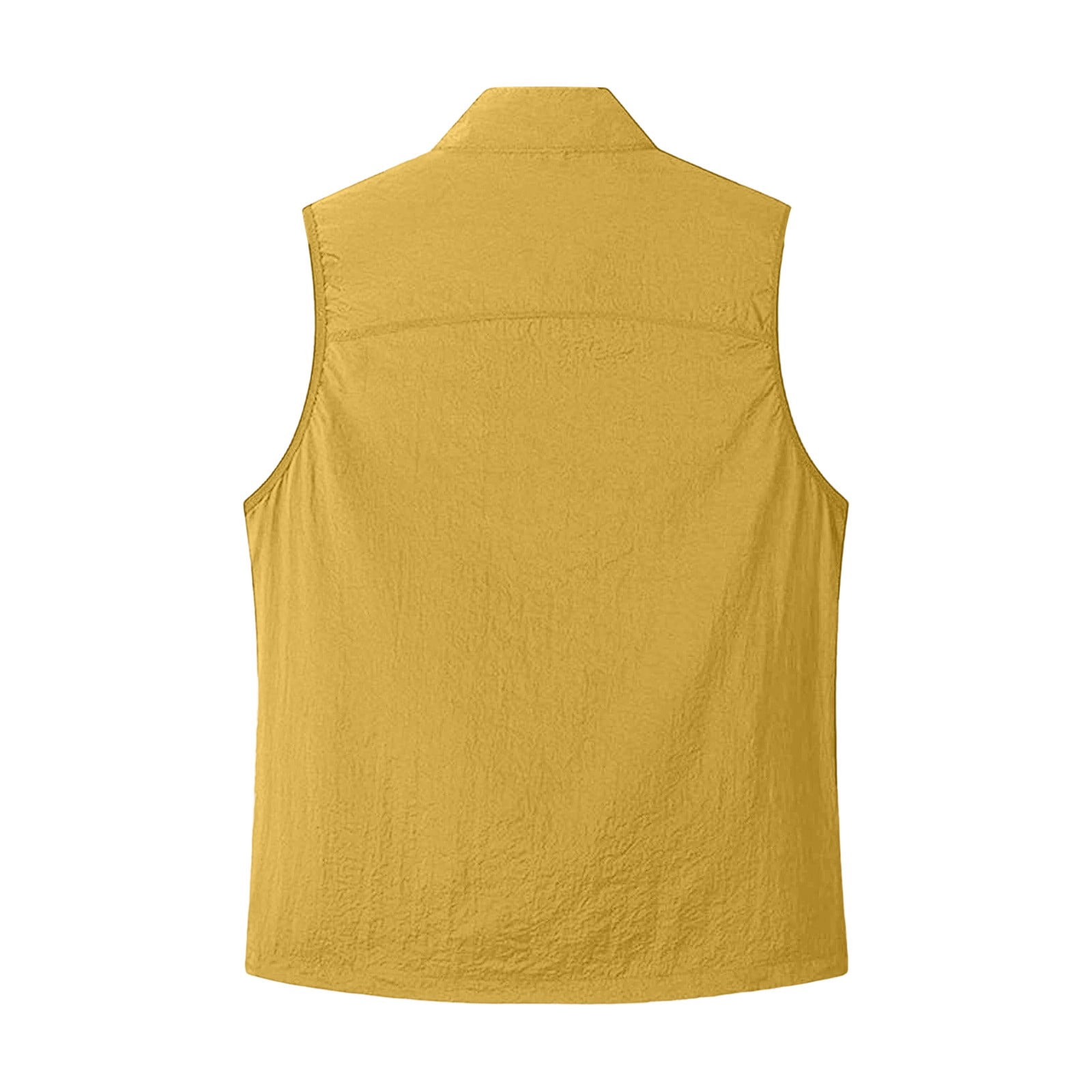 GUZOM Mens Breathable UPF 50+ Sun Protection Vest Sleeveless Lightweight UV Blocking Quick Dry Fishing Hiking Running Outdoor Yellow,Size XL
