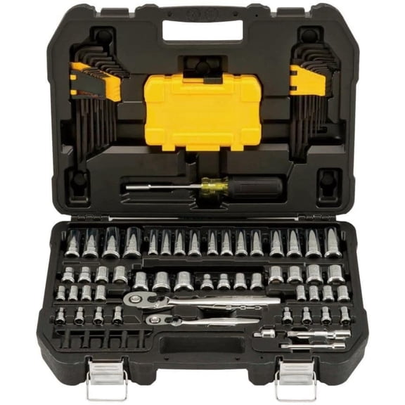 108-Piece Mechanics Tools Kit and Socket Set, 1/4" & 3/8" Drive, SAE