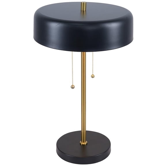 Blossom Contemporary Black and Gold Accent Metal Table Lamp