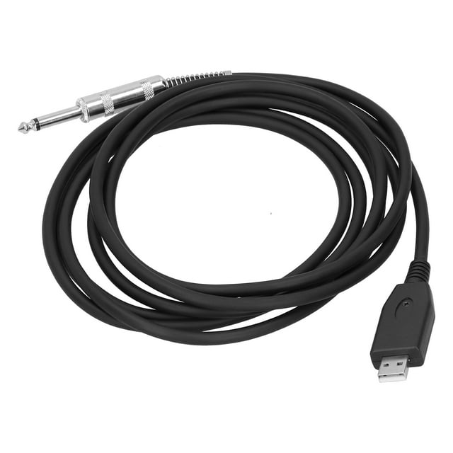 Cable de audio para guitarra eléctrica USB a 6,35 mm, adaptador de audio Plug Play, cable conector de 2 m/6,6 pies