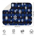 thumbnail image 2 of Blue Christmas Snowflake Pattern Dish Drying Mat for Kitchen 1 Pack, Ultra Absorbent Microfiber Dishes Drainer Mats,18x24in(46x61cm), 2 of 4