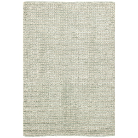 Dash & Albert Cut Stripe Hand Knotted Viscose/Wool Rug, 2' 6" x 8', Ocean