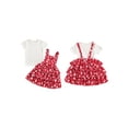 thumbnail image 2 of Suealasg 4th of July Kids Girls Outfits 1T 2T 3T 4T 5T Child Girls Short Sleeve T-Shirts Stars Print Suspender Skirts 2Pcs Little Girls Summer Independence Party Clothes Set, 2 of 8