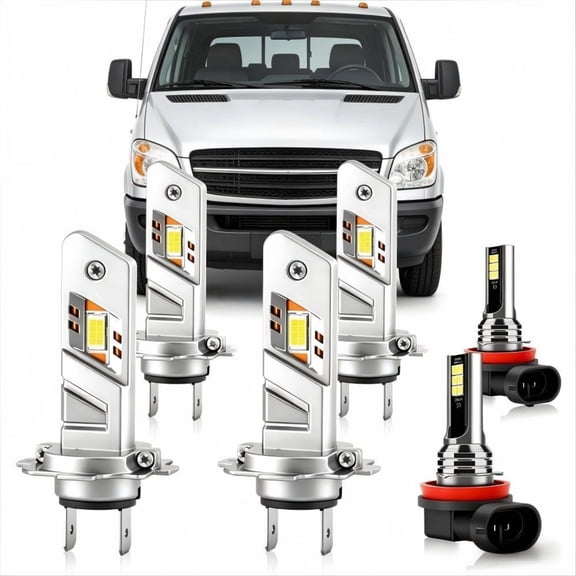 soukeo Super Bright 6500K White Bulbs for Freightliner Sprinter 1500 2500 3500 2009-2021, 80,000-Hour Lifespan, High/Low Beam Fog Bulbs, LED Headlight Bulbs – 6-Pack