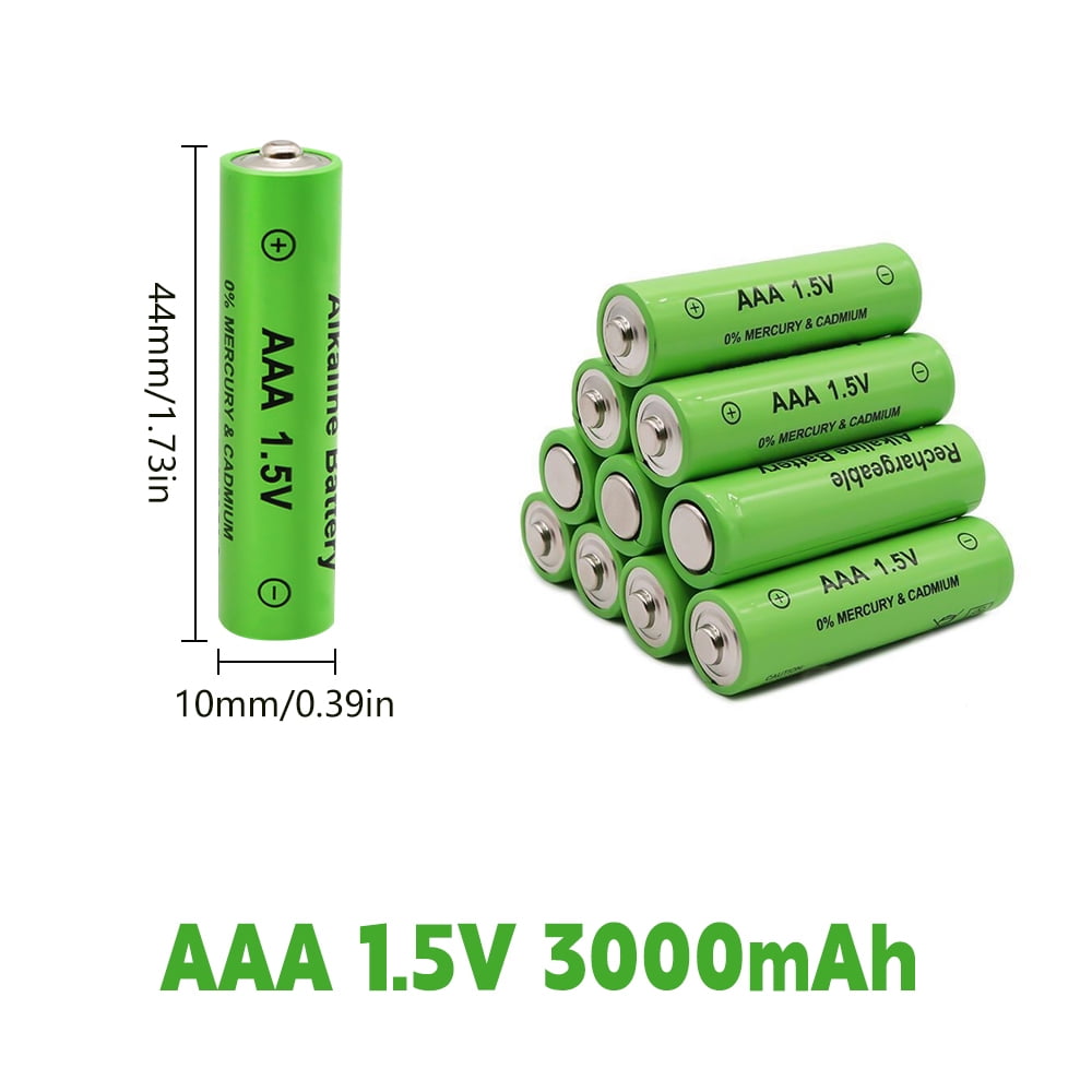 DFITO 16-Pack Rechargeable AAA Alkaline High-Capacity Batteries, 3000 mAh, Recharge up to 1200x Times, Pre-Charged