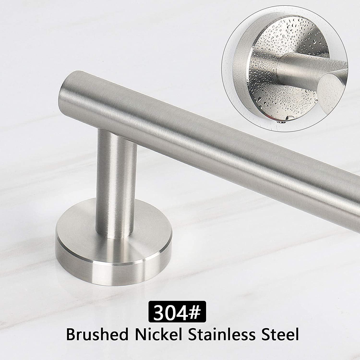 NearMoon Self Adhesive 16-Inch Bathroom Towel Bar- Brushed Nickel Stainless  Steel Bath Wall Shelf Ra