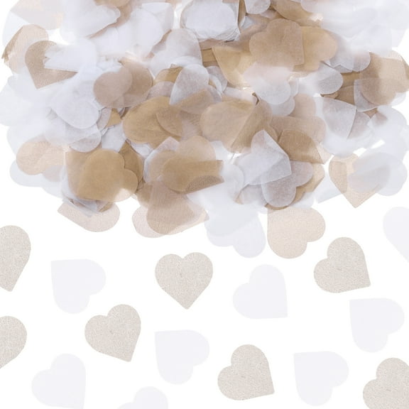 2400 Pcs 1 Inch Hearts Paper Confetti Tissue Confetti Champagne