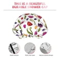 thumbnail image 4 of Tulips Flowers Purple Petal Shower Cap, Double Layers Shower Cap Rreusable Waterproof, Elastic Bathing Hair Hat for Women, Washable Hair Cap for All Hair Lengths, 4 of 5