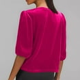 thumbnail image 3 of Perfectbot Womens Dressy Tops 3/4 Sleeve V Neck Ruched Blouse Bussiness Work Outfits Shirt, 3 of 3