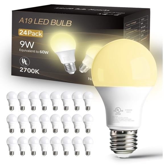 Bombillas LED dalattin, color blanco suave, 2700 K, 9 W, 800 lm, paquete de 24