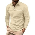 thumbnail image 2 of Yellow Shirts for Men Casual Long Sleeve Button Solid Color Long Sleeve Top Mens Shirts, 2 of 4