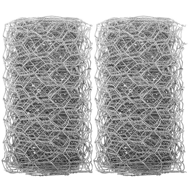 2pcs Metal Chicken Wire Net Poultry Wire Netting Hexagonal Metal Mesh for Garden