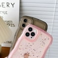 thumbnail image 6 of for iPhone 14 Pro Case 6.1" Curly Wave Edge Design Transparent Bling Glitter Star Shiny Case Cute Clear Transparent Full Protection Soft TPU Shockproof Phone Cover for Women Girls, Black, 6 of 16