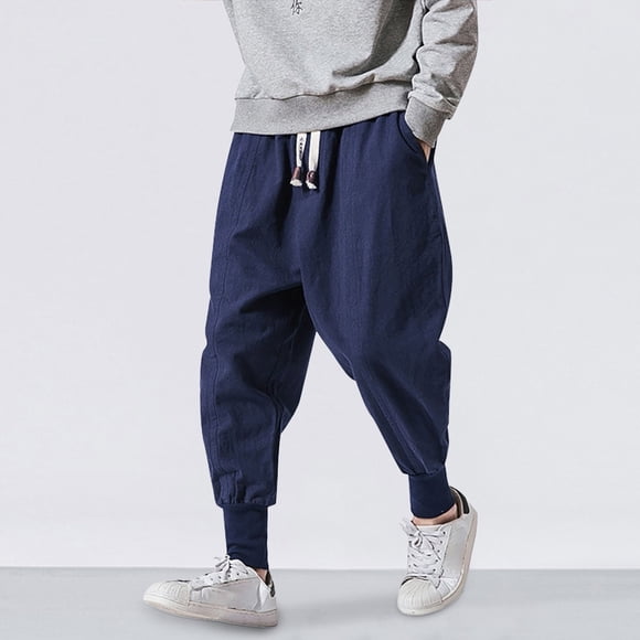 Men's Casual Pants - Relaxed Fit Japanese Style Solid Color Trousers for Everyday Comfort and Versatile Wear across Seasons