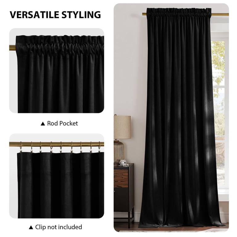 Velvet Blackout Curtain Panels, Set of 2 photo 3