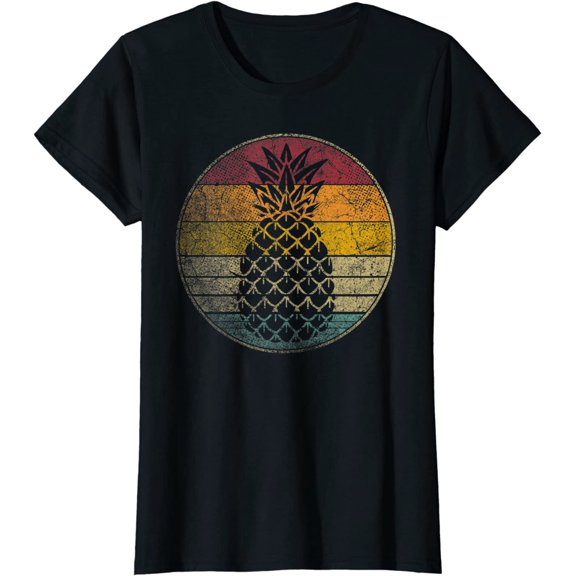 Pineapple Shirt Fruit Retro Style Vintage 70s 80s 90s Gift T-Shirt Women Tops