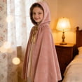 thumbnail image 2 of QASIEATN Classic Fit Shawl Wraps for Girls and Boys Kids Hooded Velvet Cloak Children Retro Cape Halloween Essentials Shawl Fall Fashion Accessories, 2 of 3