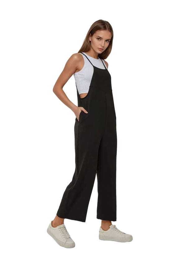 Halter Neck Regular Fit Jumpsuit with Pocket
