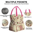 thumbnail image 3 of Pioneer Flower Floral Print Pattern Drawstring Lunch Bag Women - Drawstring Lunch Bag Insulated for Work Office - Stain-Resistant Large Lunchbags for Women with Multi-Pockets, 3 of 6