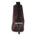 thumbnail image 2 of DKNY Womens Burgundy Snakeskin Stretch Gore Metal Heel Rand Logo Back Strap Cushioned Comfort Alani Almond Toe Kitten Heel Booties 8.5 M, 2 of 4