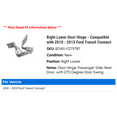 thumbnail image 2 of Right Lower Door Hinge - Compatible with 2010 - 2013 Ford Transit Connect 2011 2012, 2 of 2