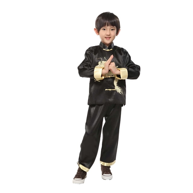 WEAIXIMIUNG Ensemble Chandail Garçon 4T Costume Tang Garçon Festival Costume pour Enfants Printemps et Automne Robe Bébé à Manches Longues Grand Complet 150