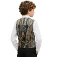 thumbnail image 2 of Garronmavis Bear Boys Outerwear Vests Comfortable Camo Forest Formal Waistcoat Vest with Pockets Fashion 3-button Single Breasted Closure & 2 Slit Pockets Stylish Fall Winter Coats, 2 of 7