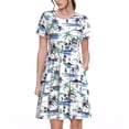 thumbnail image 1 of Disketp Hawaii Palms para Vestido de Manga Corta para Mujeres, Vestidos de Verano para Mujeres, Casual y Holgado para la Playa, 1 of 6