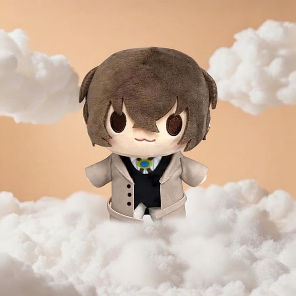 Bungo Stray Dogs Plush Doll Anime Bsd 7.8" Dazai Osamu Character Plush Stuffed Toy(Brown-20Cm)