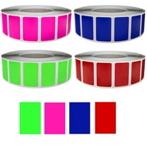 Royal Green Rectangular Removable Labels Sticker Rolls for File Folder Tabs in 4 Colors (25.5mm x 16mm)  1 inch x 0.625 - 4000 Pack